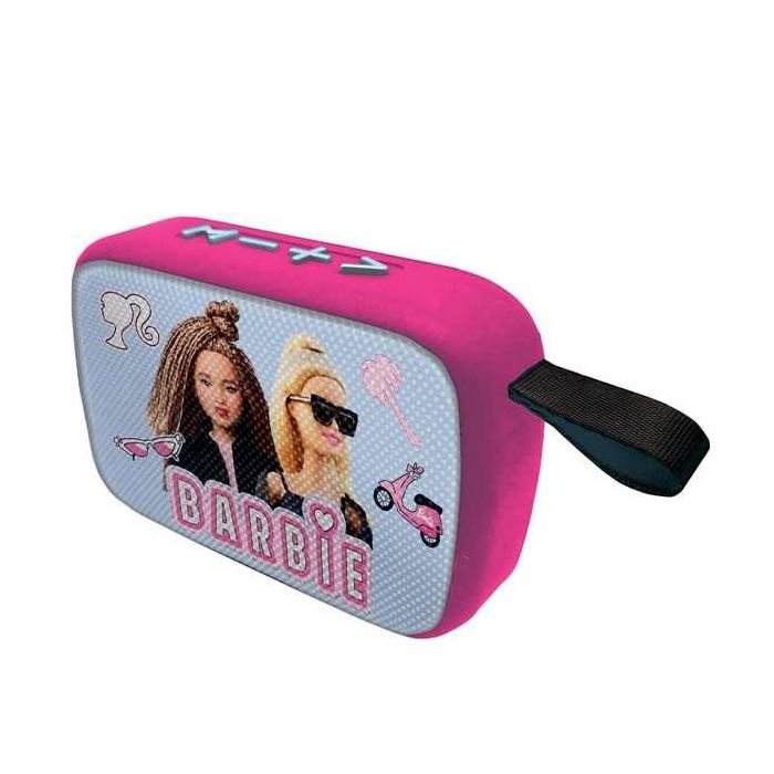 Barbie Altavoz portátil Bluetooth Lexibook con acabado de tela 1 Barbie Altavoz portátil Bluetooth Lexibook con acabado de tela 1