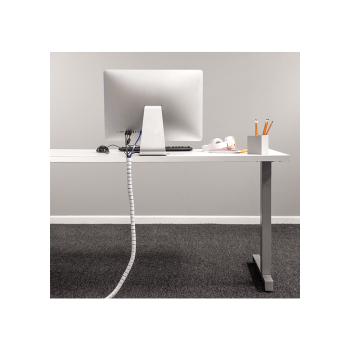 Fellowes Tubo flexible para protección de cables 9929901 para Piso Blanco 2000 mm 4