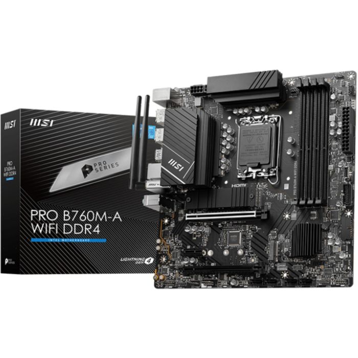 MSI Placa Base PRO B760M-A WiFi DDR4, LGA 1700, DDR4, Wi-Fi, Intel B760 Chipset, Micro ATX 0 MSI Placa Base PRO B760M-A WiFi DDR4, LGA 1700, DDR4, Wi-Fi, Intel B760 Chipset, Micro ATX 0