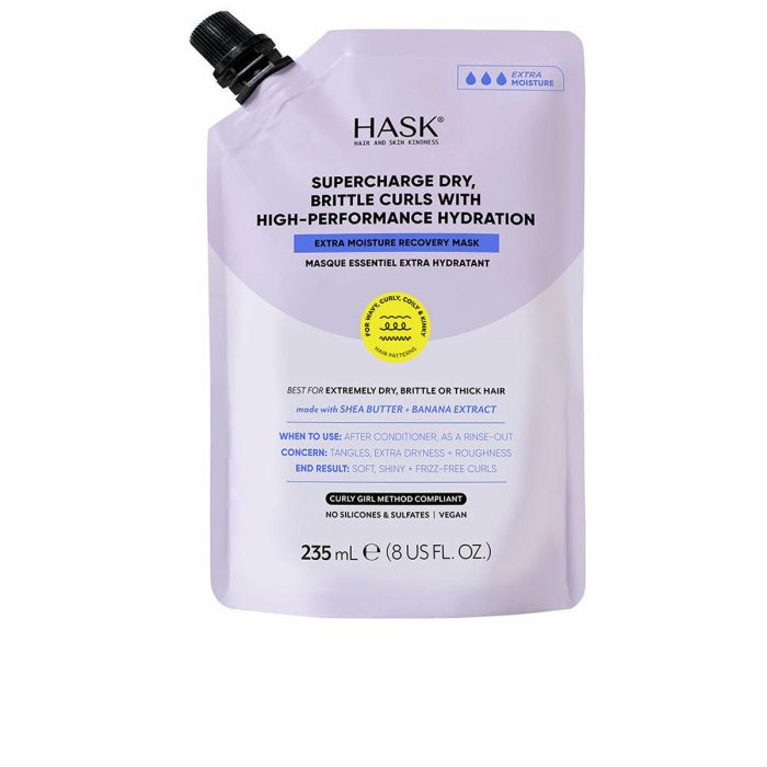 Hask TEXTURE Mascarilla Capilar Hidratación Intensa para Cabellos Secos y Frágiles con Manteca de Karité y Plátano 235 ml