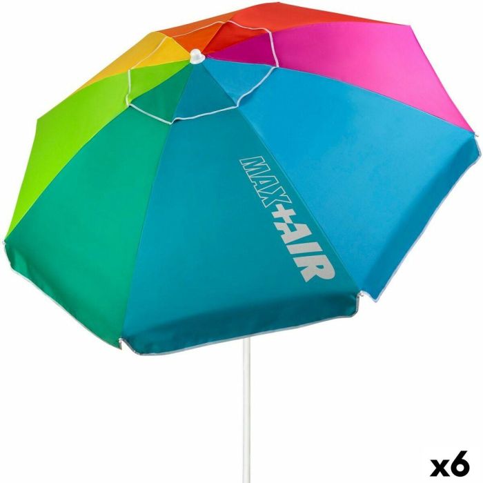 Sombrilla Aktive Multicolor 200 x 203 x 200 cm Acero (6 Unidades) 2 Sombrilla Aktive Multicolor 200 x 203 x 200 cm Acero (6 Unidades) 2
