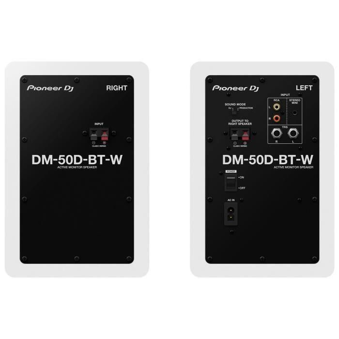 Par de altavoces de monitorización Pioneer DJ DM-50D-BT-W - Bluetooth - Bass Reflex - 2x25W - Modo DJ o Producción - Blanco 2 Par de altavoces de monitorización Pioneer DJ DM-50D-BT-W - Bluetooth - Bass Reflex - 2x25W - Modo DJ o Producción - Blanco 2
