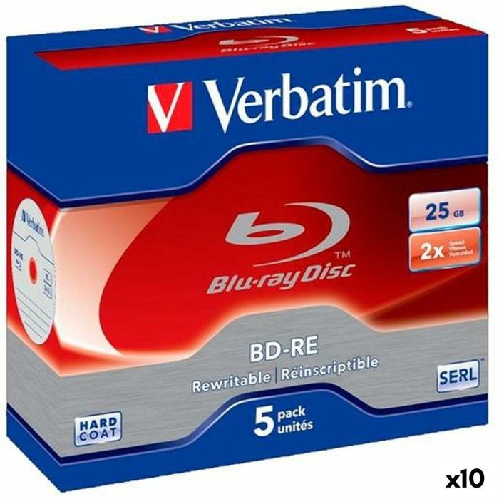 Blu-ray BD-RE Verbatim 25 GB 6x 5 Piezas (10 Unidades) 0 Blu-ray BD-RE Verbatim 25 GB 6x 5 Piezas (10 Unidades) 0