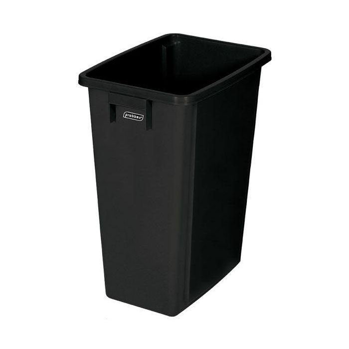 PROBBAX - PB-1080-BLA - Cubo de reciclaje sin tapa - 32 x 46 x 58 cm - 60 L - Negro