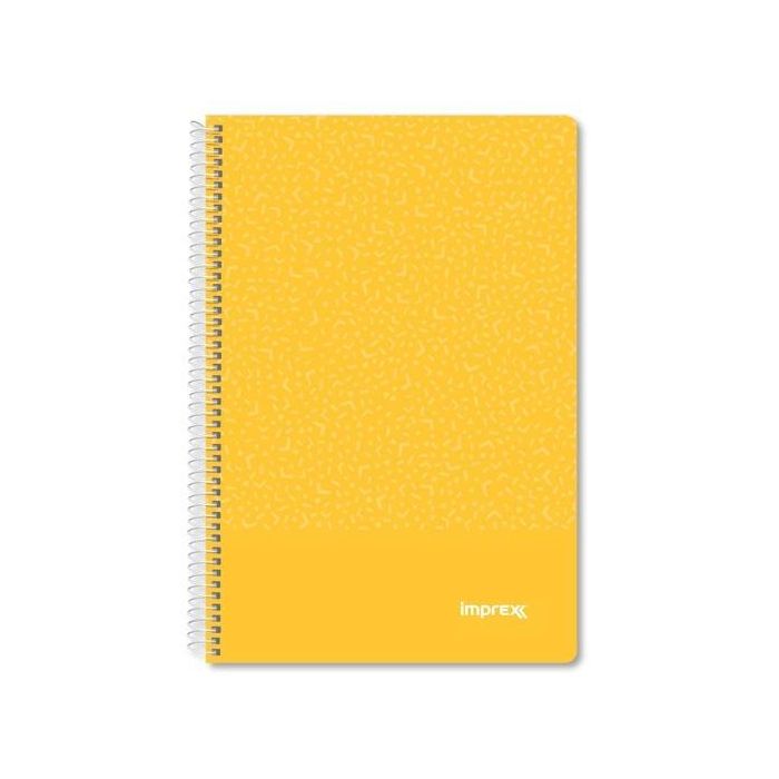 IMPREX Cuaderno Espiral Tapa PP Folio 80H 90 Gr Cuadrícula 4x4 Amarillo (Pack 4 Unidades) (4 Unidades)