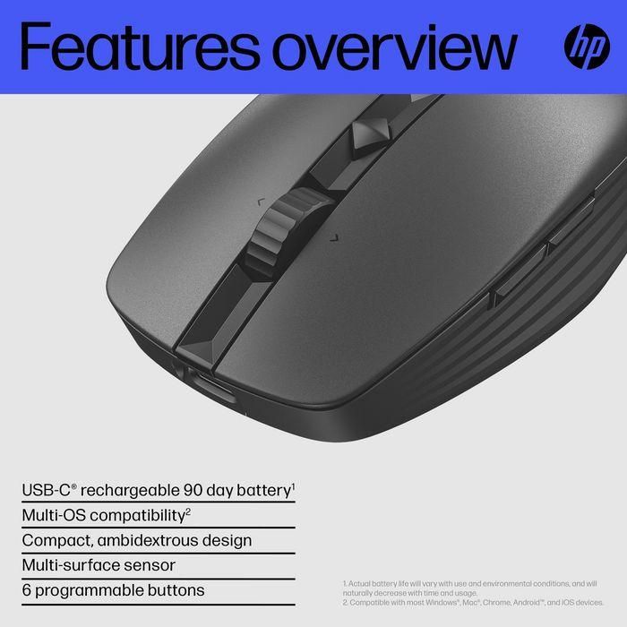 HP Ratón 715 Inalámbrico Multidispositivo 3000Dpi Recargable Negro 6 HP Ratón 715 Inalámbrico Multidispositivo 3000Dpi Recargable Negro 6