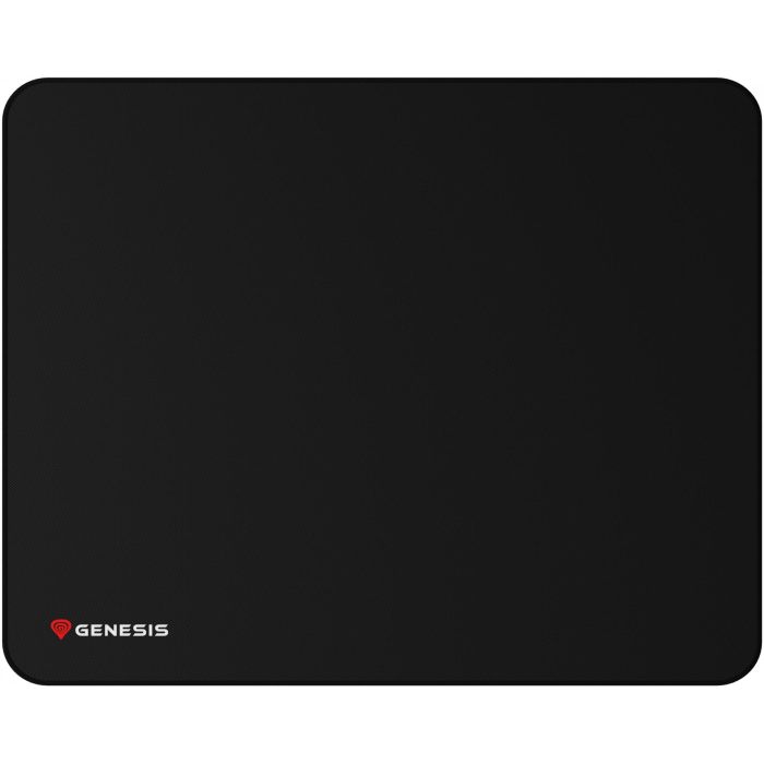 GENESIS Carbon 500 XL Logo Alfombrilla Gaming XL Negra, 400x500mm, Base Antideslizante de Caucho, Bordes Reforzados, Resistente al Agua
