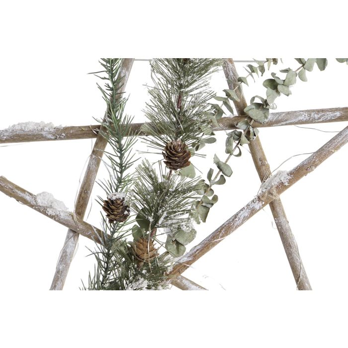 DKD Home Decor Decoración Colgante Navidad Alpina de Madera con Luz LED Marrón, diseño Puerta, 50x50 cm (2 Unidades) 1