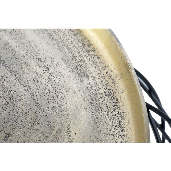 DKD Home Decor Mesita Auxiliar Loft Dorado y Negro Aluminio 80 x 80 x 44 cm 2