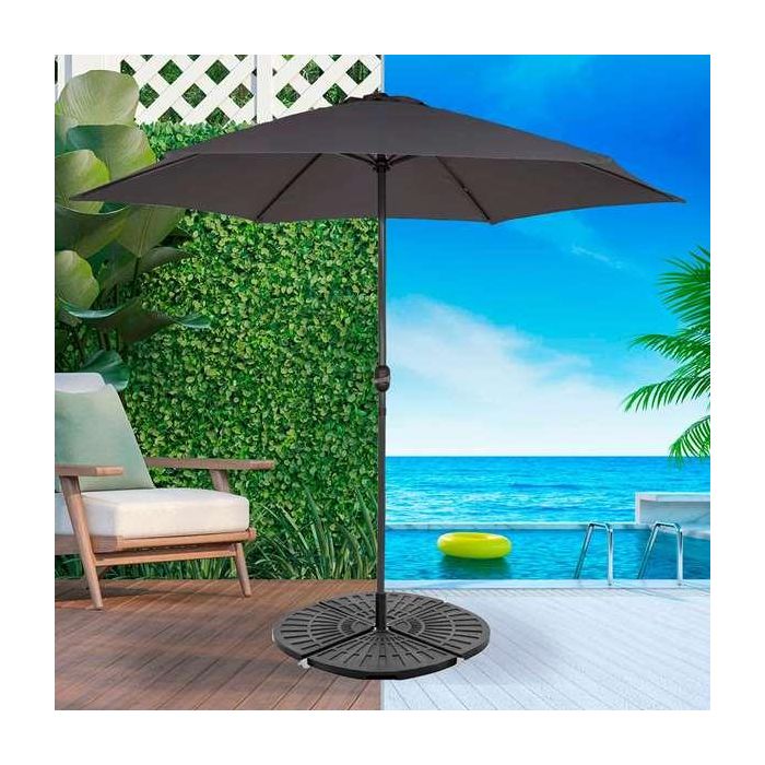 Soporte parasol 4 piezas de plástico 52/66 kg 48x48x7.5cm 4 Soporte parasol 4 piezas de plástico 52/66 kg 48x48x7.5cm 4