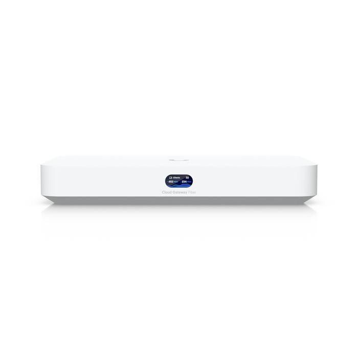 Ubiquiti Cloud Gateway Fiber, Quad-core ARM Cortex-A73 at 2.2 GHz, 3 GB memory, 10G SFP+,10 GbE RJ45 4x 2.5 GbE RJ45, 30W PoE+, 0.96" LCM, Bluetooth, 212.8 x 127.6 x 30 mm 4 Ubiquiti Cloud Gateway Fiber, Quad-core ARM Cortex-A73 at 2.2 GHz, 3 GB memory, 10G SFP+,10 GbE RJ45 4x 2.5 GbE RJ45, 30W PoE+, 0.96" LCM, Bluetooth, 212.8 x 127.6 x 30 mm 4