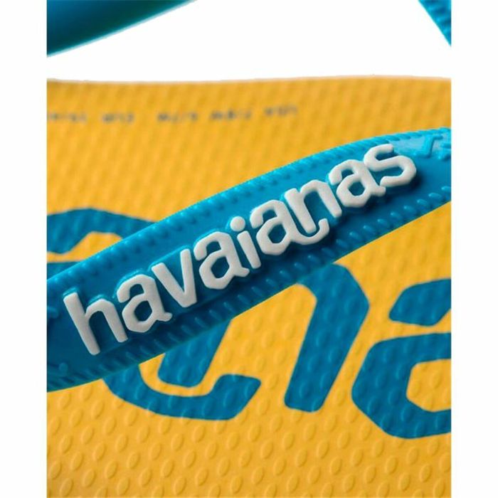 Chanclas para Mujer Havaianas Top Logomania Azul Amarillo 2