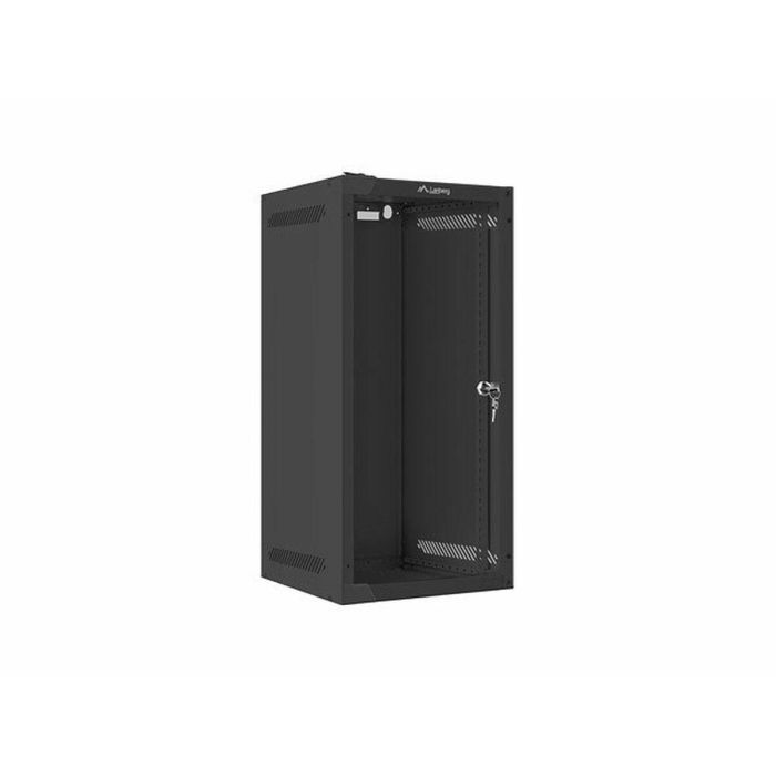Lanberg WF10-2312-10B Armario Rack de Pared 12U Negro - Gabinete Bastidor para Montaje en Pared 20kg Carga Máx., Gestión Cables, IP20