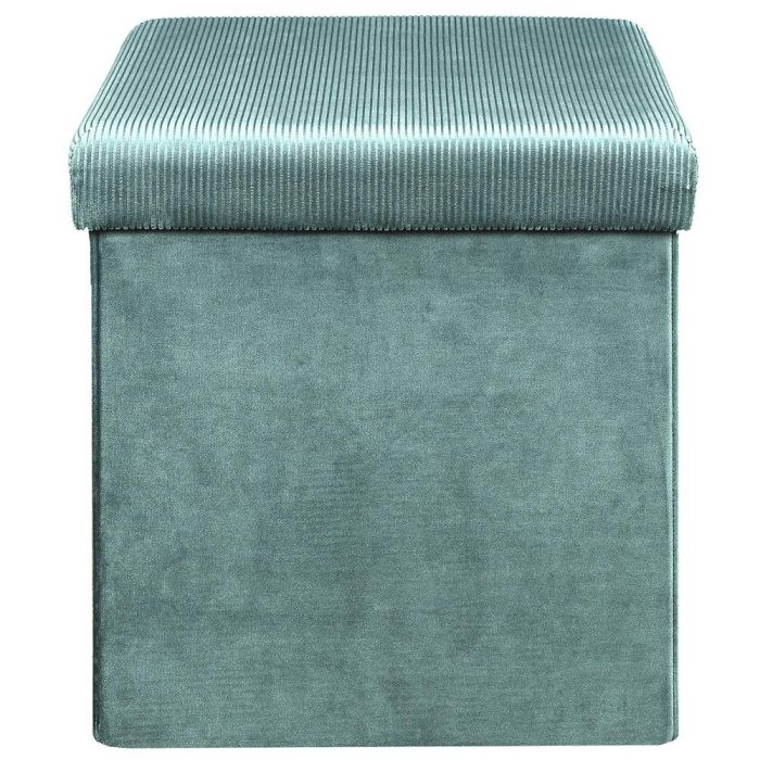 Home Deco Factory Puf Plegable Azul Terciopelo Lounge Giulia Medidas 38x38x38 cm Capacidad 110 kg 2
