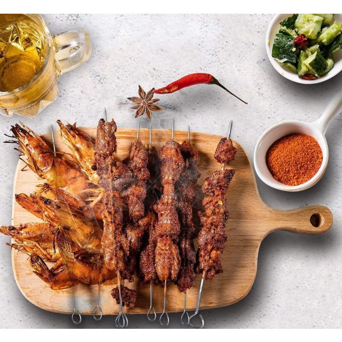 Algon Bbq Set 12 Pinchos Metal para Barbacoa 25 cm (24 Unidades) 1