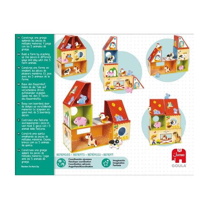 Goula Juego de Construcción de Madera "Mi Primera Granja" con 10 Piezas para Apilar y Construir, Cartón y Madera, para Niños +1 Año 2 Goula Juego de Construcción de Madera "Mi Primera Granja" con 10 Piezas para Apilar y Construir, Cartón y Madera, para Niños +1 Año 2