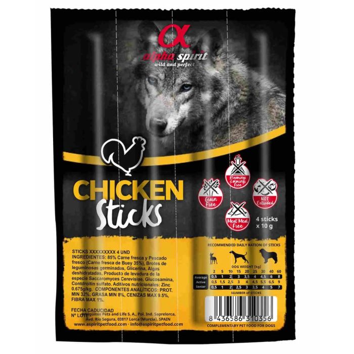 Alpha Spirit Spirit Canine Barritas Pollo 16x4Uds