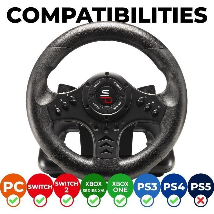 SUBSONIC - SV450 - Volante de carreras - Compatible con Xbox Series, Switch, PS4, Xbox One, PC (programable) 4 SUBSONIC - SV450 - Volante de carreras - Compatible con Xbox Series, Switch, PS4, Xbox One, PC (programable) 4