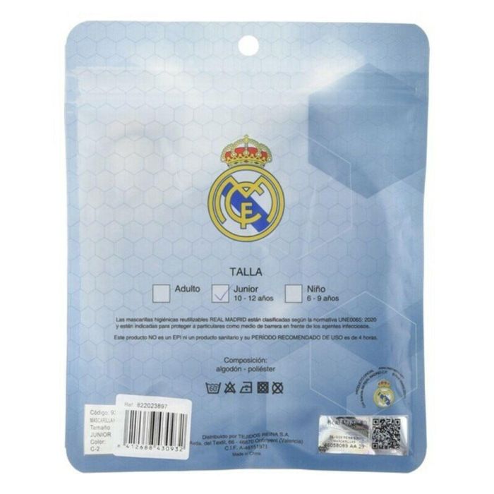 Mascarilla Higiénica de Tela Reutilizable Real Madrid C.F. Azul 1 Mascarilla Higiénica de Tela Reutilizable Real Madrid C.F. Azul 1