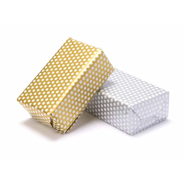 Rollo Papel Regalo 70X200 Lunares Oro Plata Arte Regal (50 Unidades) 3 Rollo Papel Regalo 70X200 Lunares Oro Plata Arte Regal (50 Unidades) 3