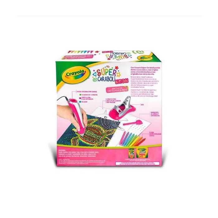 Súper ceraboli crayola unicornio neón ¡derrite la cera y crea tus dibujos en relieve! 29x7,5x30 cm