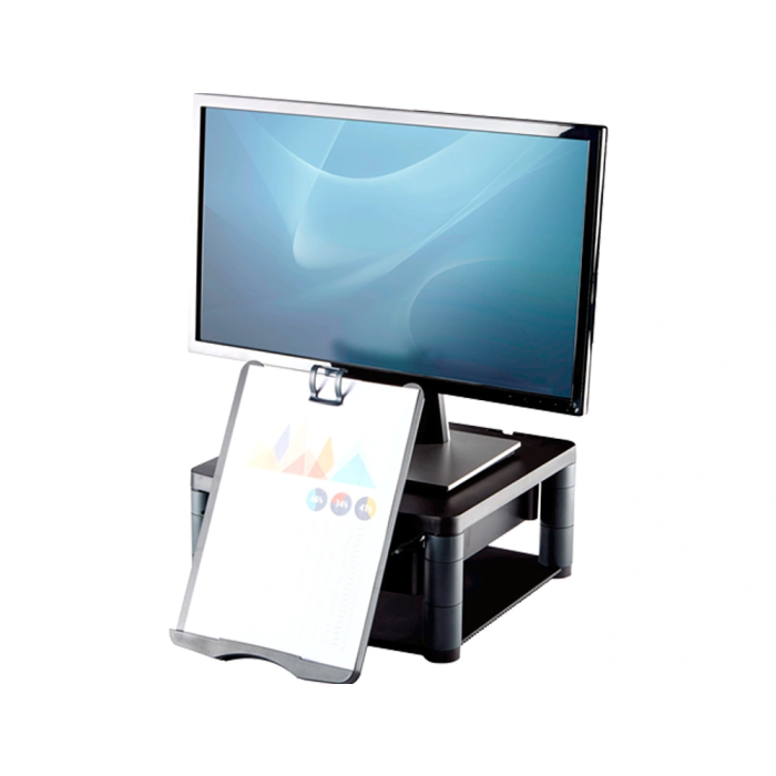 Fellowes Soporte Monitor Plus Ajustable 5 Alturas 64mm-165mm hasta 36kg Grafito 165x335x344mm 4 Fellowes Soporte Monitor Plus Ajustable 5 Alturas 64mm-165mm hasta 36kg Grafito 165x335x344mm 4