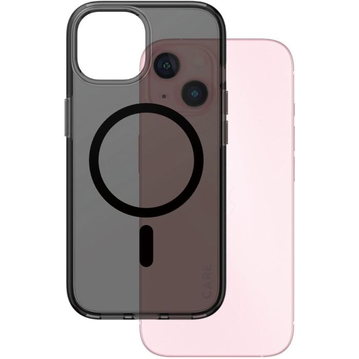PanzerGlass Funda CARE Flagship MagSafe para Apple iPhone 15 Smokey/Black, Antigolpes y Antiarañazos, Fácil Aplicación