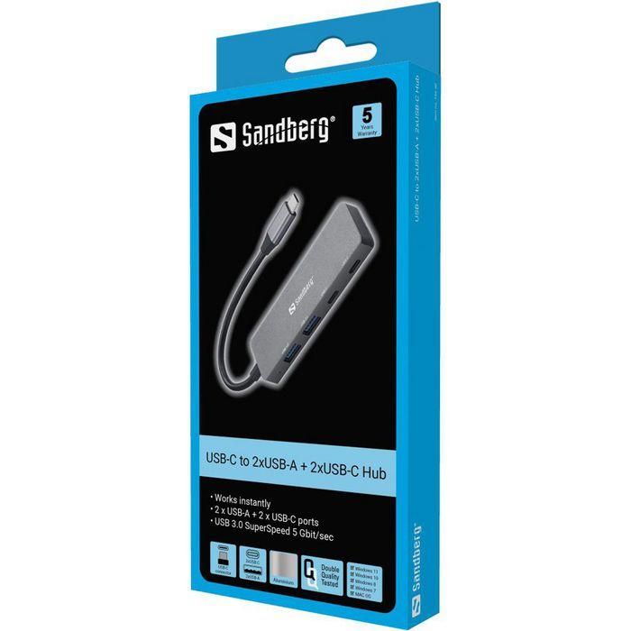 Sandberg USB-C to 2xUSB-A + 2xUSB-C Hub 2 Sandberg USB-C to 2xUSB-A + 2xUSB-C Hub 2