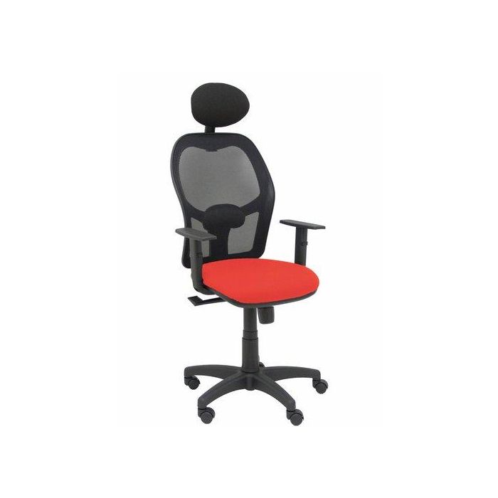 Silla Piqueras Y Crespo Alocen Brazos Regulables Cabecero Fijo Malla Negro Y Asiento Bali Naranja Oscuro