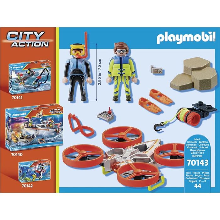 Playmobil Buzo con Dron de Rescate Marítimo y Cabrestante