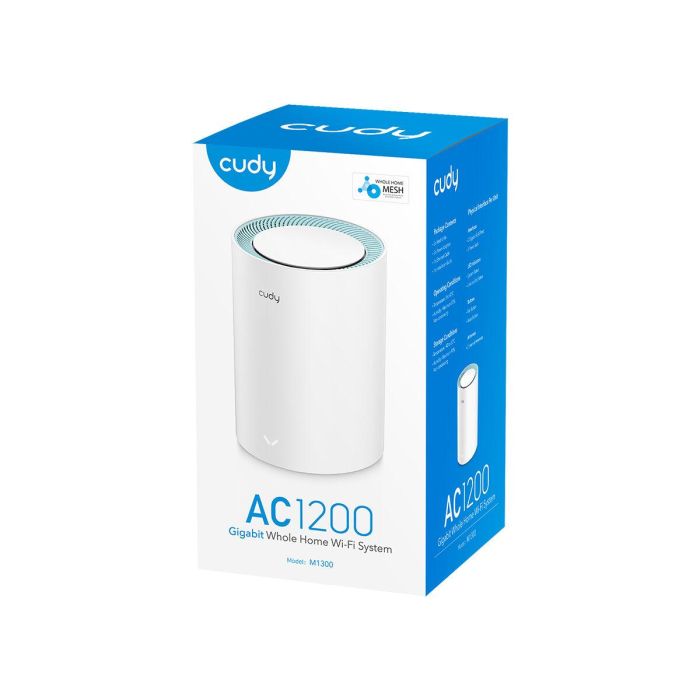 Cudy M1300 1-PACK sistema Wi-Fi Mesh (Wi-Fi en malla) Doble banda (2,4 GHz / 5 GHz) Wi-Fi 5 (802.11ac) Blanco Interno 4 Cudy M1300 1-PACK sistema Wi-Fi Mesh (Wi-Fi en malla) Doble banda (2,4 GHz / 5 GHz) Wi-Fi 5 (802.11ac) Blanco Interno 4