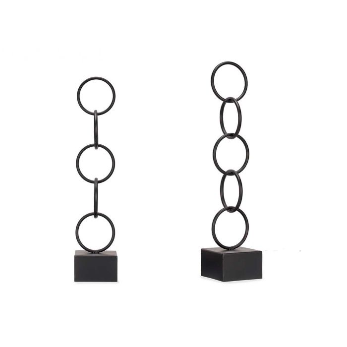 Figura Aros Negro Grande Giftdecor 12.5x60.5x12.5 cm - Metal (8 Unidades) Figura Aros Negro Grande Giftdecor 12.5x60.5x12.5 cm - Metal (8 Unidades)