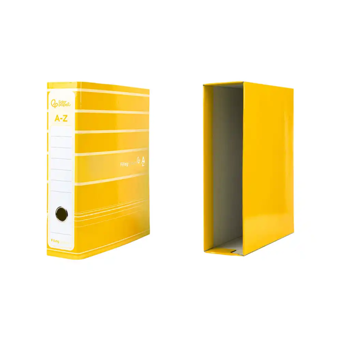 Liderpapel Archivador de Palanca A4 Filing System Forrado Amarillo Lomo 80mm con Caja y Compresor Metálico 2 Liderpapel Archivador de Palanca A4 Filing System Forrado Amarillo Lomo 80mm con Caja y Compresor Metálico 2