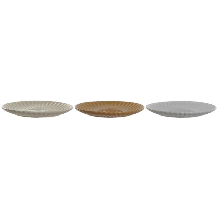 Plato Scandi DKD Home Decor Beige Blanco 26 x 3 x 26 cm (6 Unidades) 3 Plato Scandi DKD Home Decor Beige Blanco 26 x 3 x 26 cm (6 Unidades) 3