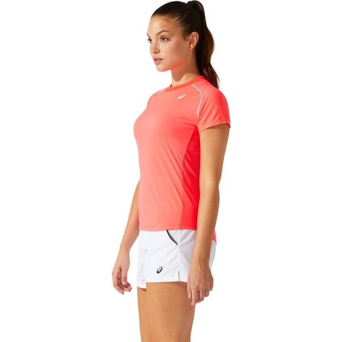 Camiseta Deportiva de Manga Corta Asics Court Piping W Coral L 3
