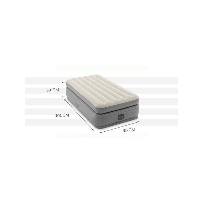 Colchón INTEX PRIME COMFORT FIBER TECH 99x191 - Hinchable - Firmeza regulable - 51 cm - Eléctrico - 1 persona 1 Colchón INTEX PRIME COMFORT FIBER TECH 99x191 - Hinchable - Firmeza regulable - 51 cm - Eléctrico - 1 persona 1
