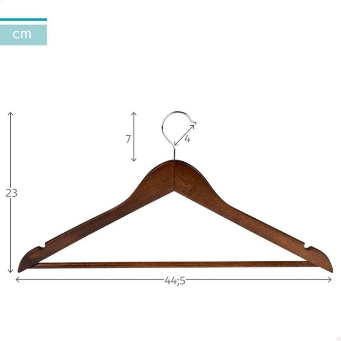 Juego de Perchas Max Home Marrón Madera Acero 44,5 x 23 x 1 cm 20 Piezas (4 Unidades) 3