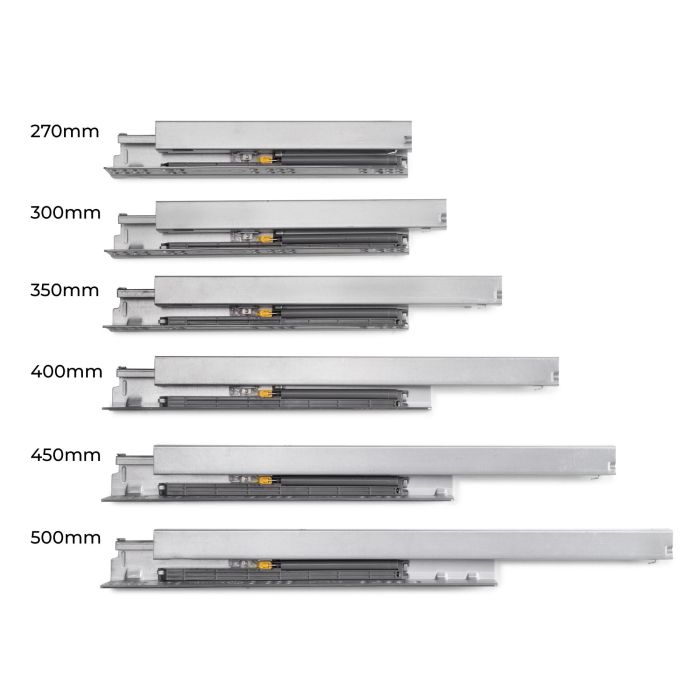 Emuca Cajón exterior Protone 30kg con guías de extracción total y cierre suave, Altura 131mm, profundidad 400mm, Acero, Gris antracita 4 Emuca Cajón exterior Protone 30kg con guías de extracción total y cierre suave, Altura 131mm, profundidad 400mm, Acero, Gris antracita 4