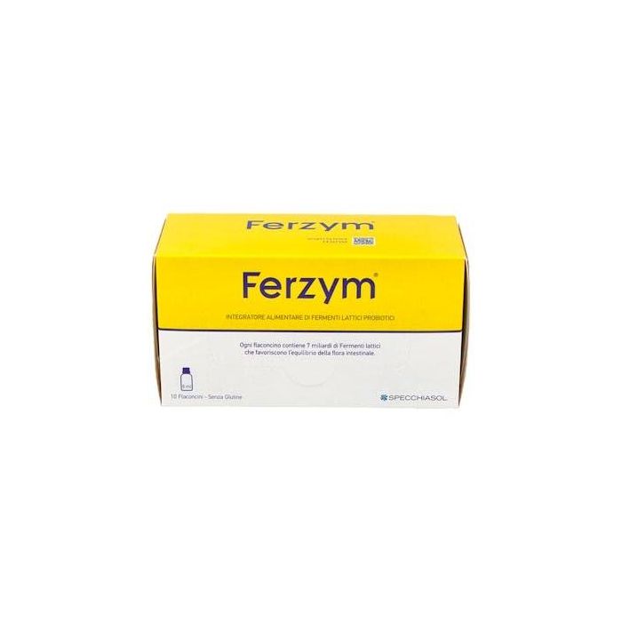 Ferzym Suplemento de Fermentos Lácticos con Jalea Real, Papaya Fermentada y Fibras Vegetales, 10 Viales. Favorece Equilibrio Flora Intestinal y Defensas