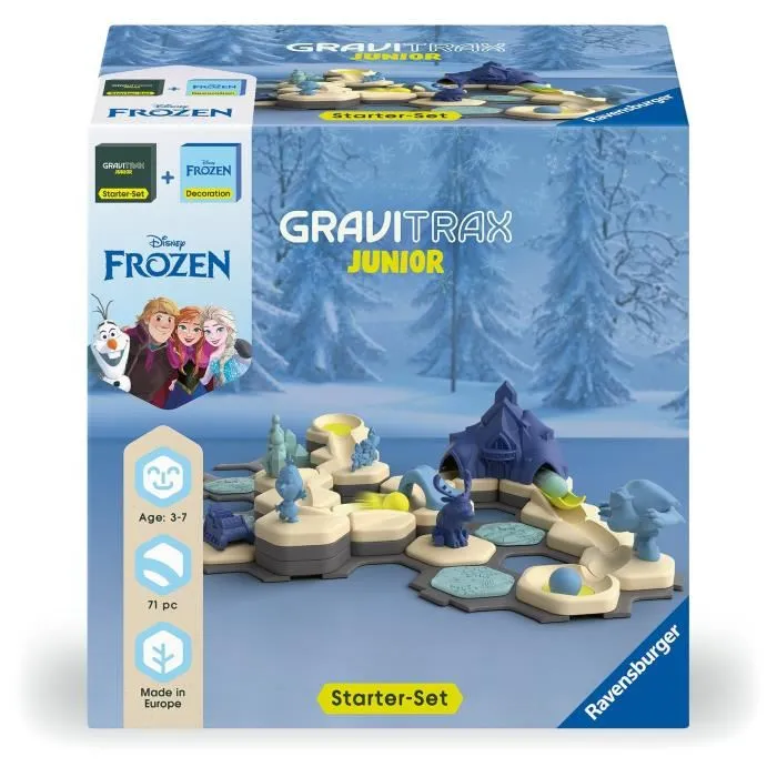 Ravensburger 73385 Gravitrax Junior Starter Set Frozen Juego de Construcción STEM Circuitos de Mármol 71 Piezas Edad 3 Años 1