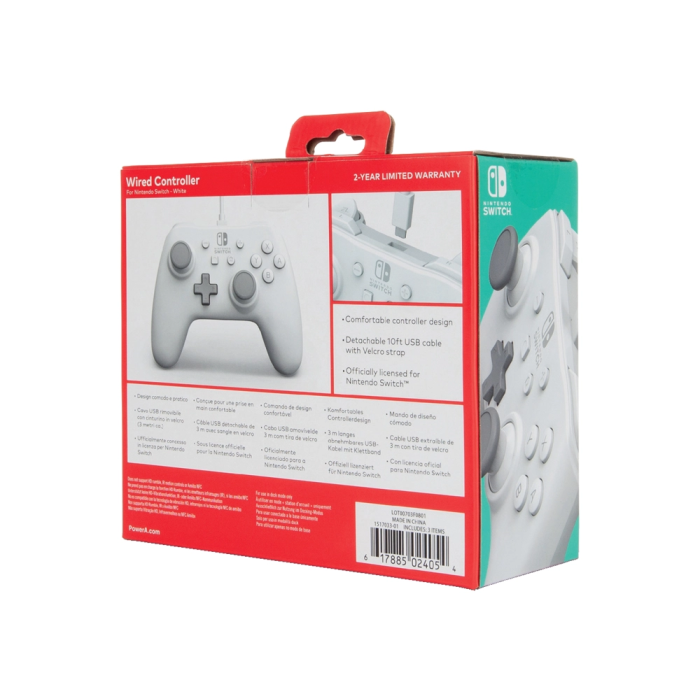 Power A 1517033-01 Mando con Cable Nintendo Switch Blanco 4