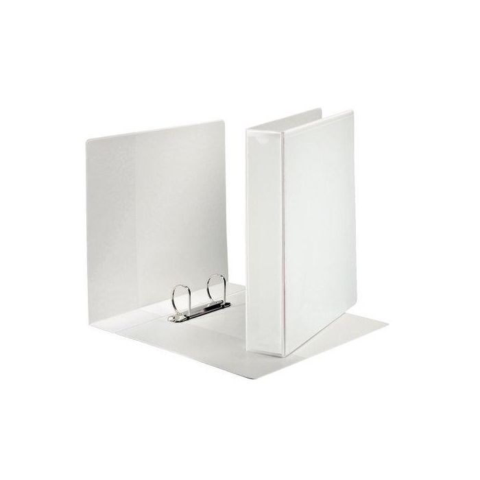 Esselte Carpeta Canguro A4+ Plástico Blanco 2 Anillas Mixtas 40mm, PVC Soldado, Personalizable, Certificado FSC
