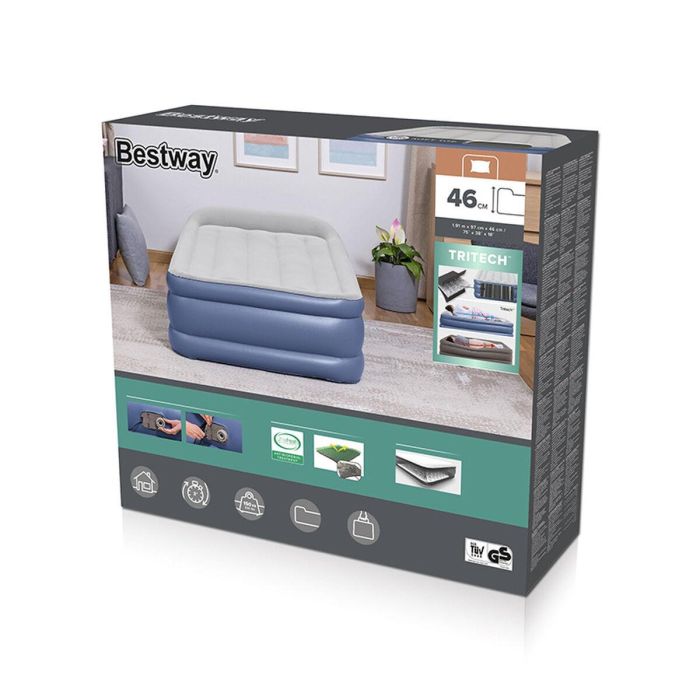 Bestway Cama Inflable 67628 1 Plaza 191 x 97 x 46 cm con Bomba Eléctrica Integrada 2
