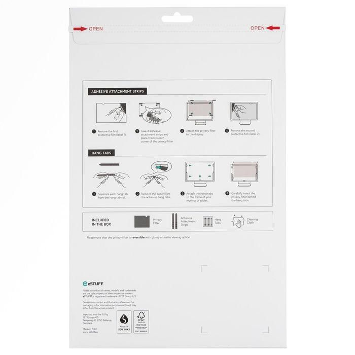 eSTUFF Filtro de Privacidad para Portátil 14.0" 16:9 - Protector de Pantalla Anti-Espía y Anti-Arañazos 1