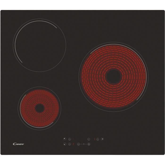 Candy CH63CT Placa Vitrocerámica 3 fuegos, 5500W, 60cm Ancho, Negro, Mandos Frontales Agrupados 2 Candy CH63CT Placa Vitrocerámica 3 fuegos, 5500W, 60cm Ancho, Negro, Mandos Frontales Agrupados 2