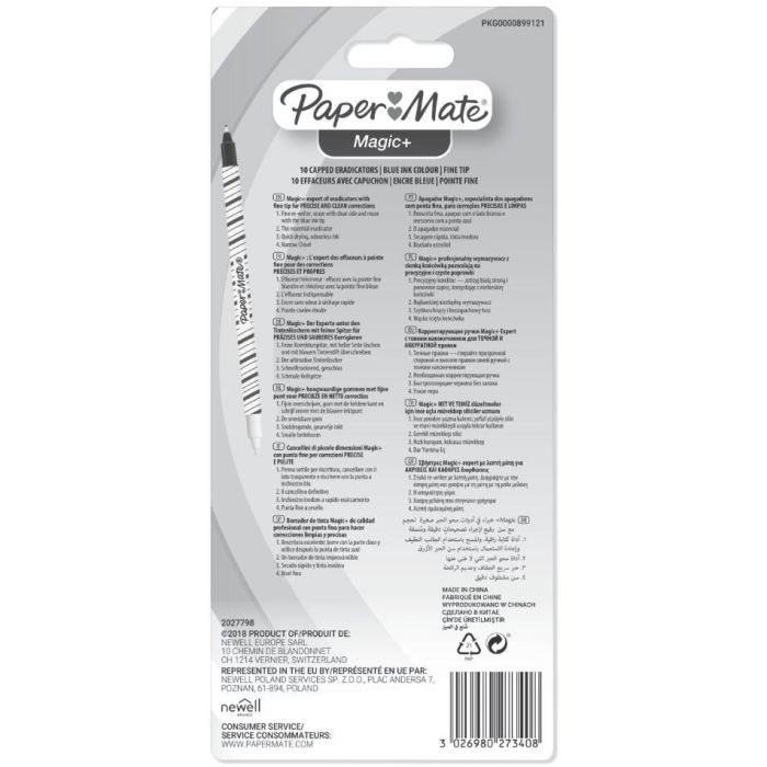 PAPER MATE Tintenlöscher Magic+ Rundspitze 10er Blister 1 PAPER MATE Tintenlöscher Magic+ Rundspitze 10er Blister 1