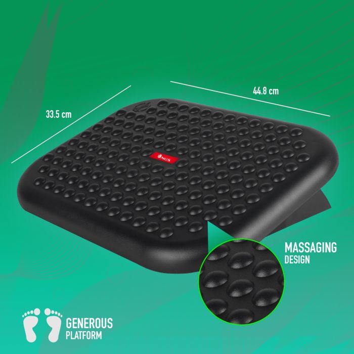NGS Reposapiés Foot Nest Ergonómico Inclinable 0-15°, Masaje Pies, Plataforma 44.8x33.5cm, Ajustable Altura, Antideslizante 1 NGS Reposapiés Foot Nest Ergonómico Inclinable 0-15°, Masaje Pies, Plataforma 44.8x33.5cm, Ajustable Altura, Antideslizante 1