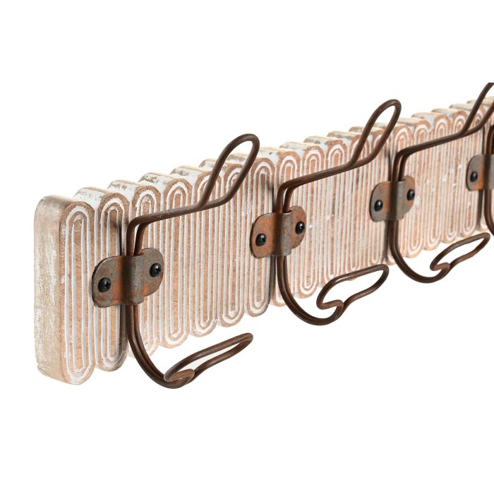 DKD Home Decor Perchero de Pared Colonial de Madera de Mango y Hierro, 5 Colgadores, Acabado Decapé, Color Natural, 61x10x21 cm 1 DKD Home Decor Perchero de Pared Colonial de Madera de Mango y Hierro, 5 Colgadores, Acabado Decapé, Color Natural, 61x10x21 cm 1