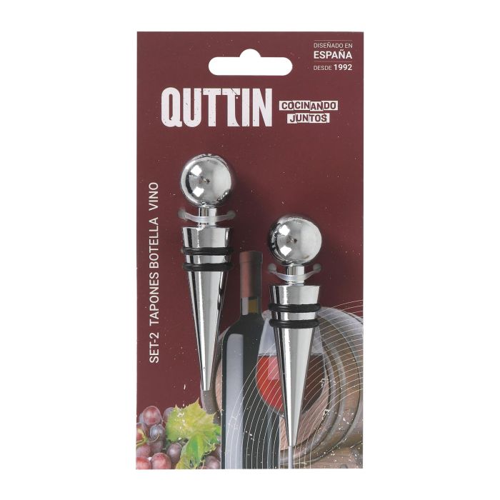 Set de 2 tapones para botella de vino Quttin (12 Cajas) 1 Set de 2 tapones para botella de vino Quttin (12 Cajas) 1