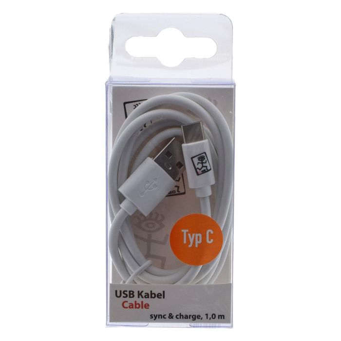 2GO 795925 Cable USB 3.2 Gen 1 (3.1 Gen 1) de 1 m, Micro-USB B a USB-C para Carga y Datos, Blanco
